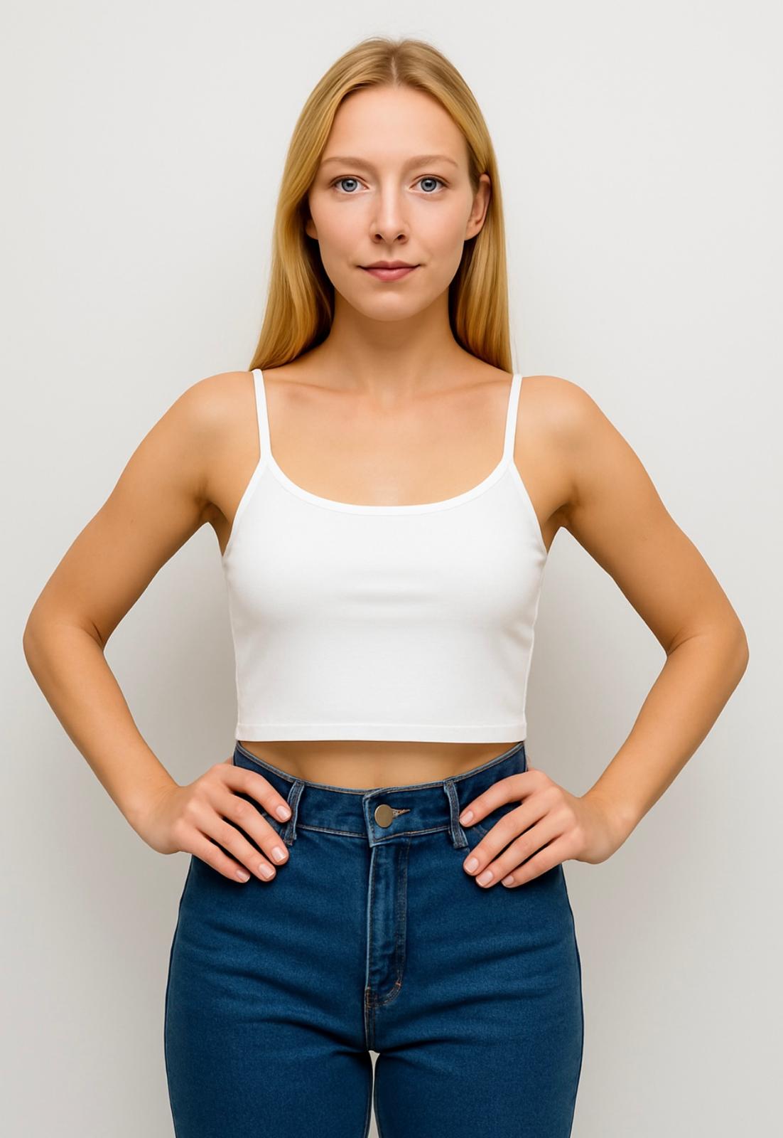 Kadın İp Askılı Crop Büstiyer-d813