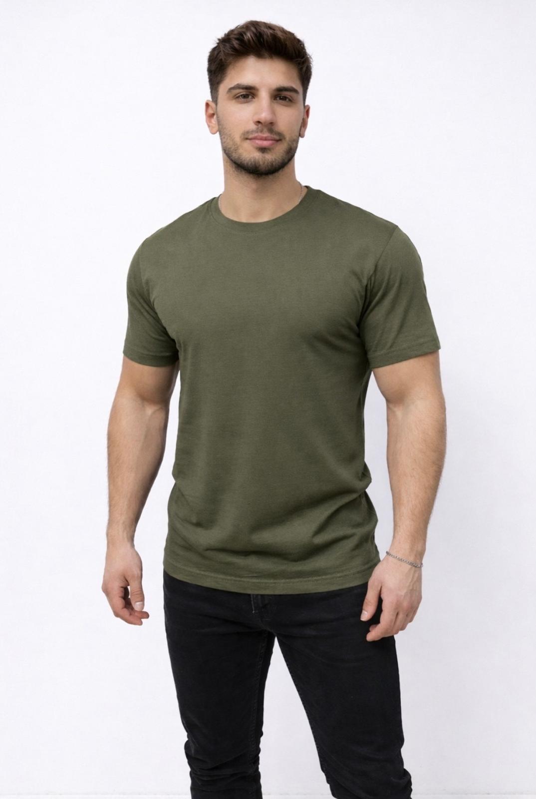 Erkek Mavi Kısa Kollu Bisiklet Yaka T-Shirt-D677