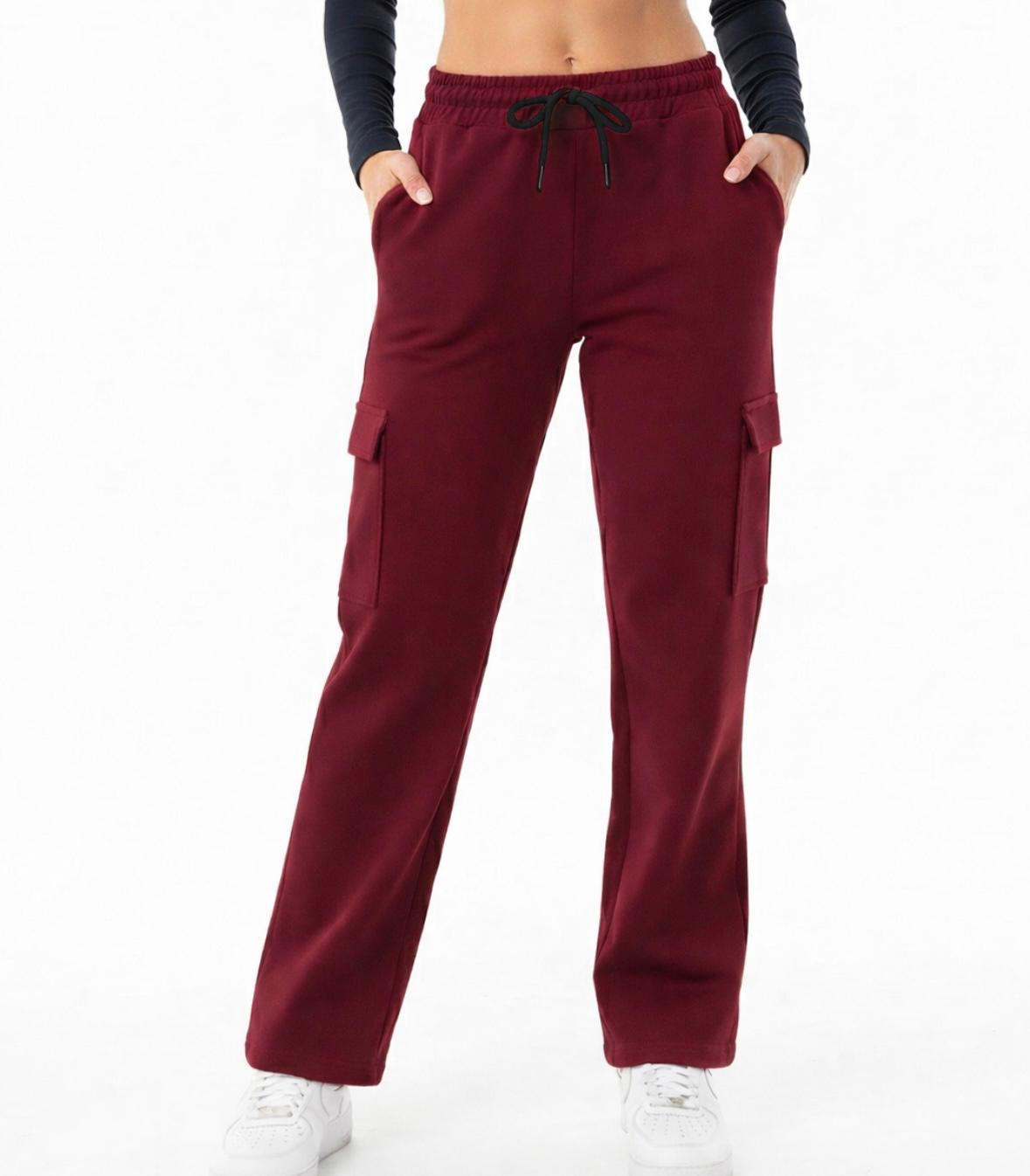 Kadın 2 İplik Kargo Cepli Eşofman Altı-P2269