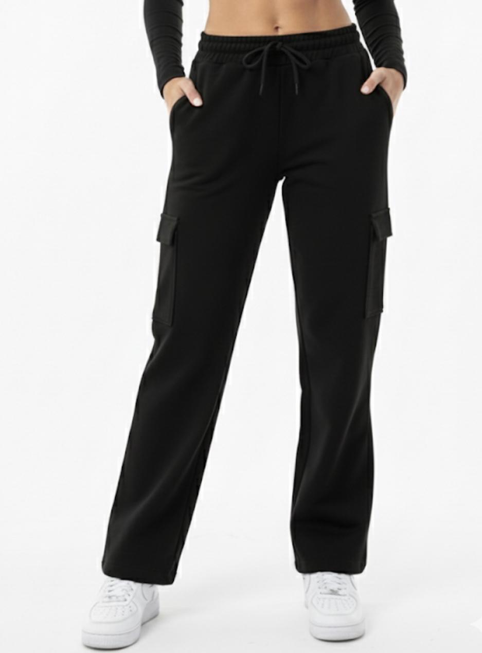 Kadın 2 İplik Kargo Cepli Eşofman Altı-P2269