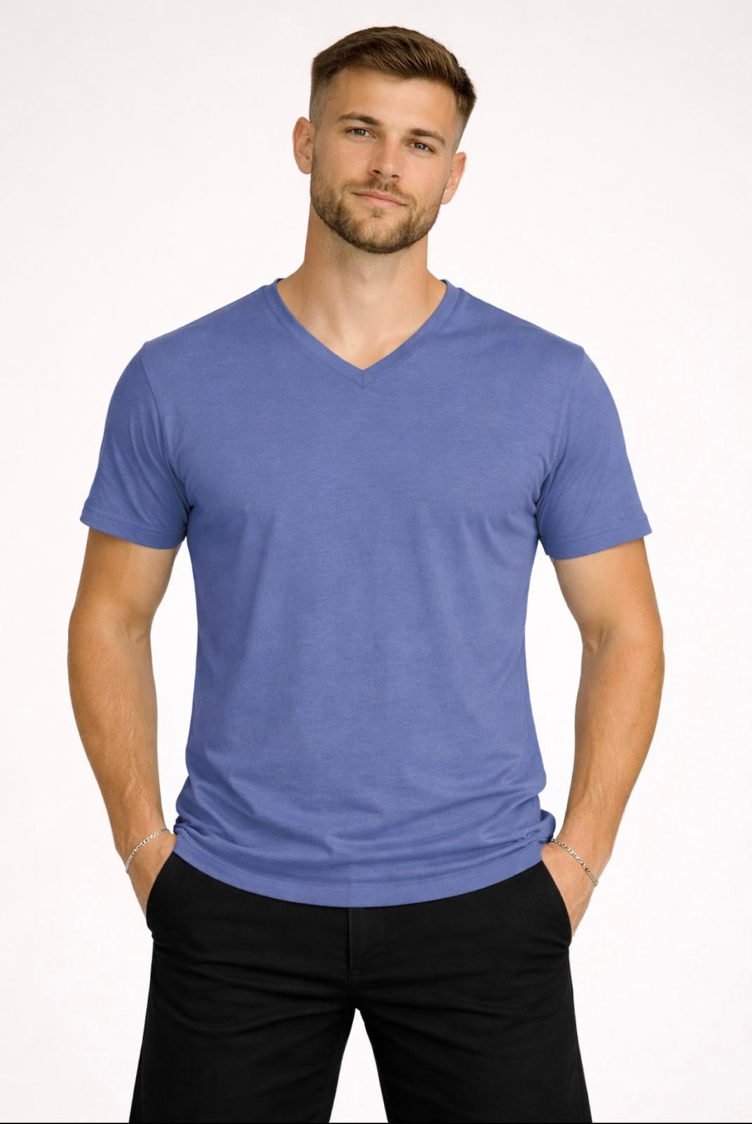 Erkek V Yaka Kısa Kollu-d804
