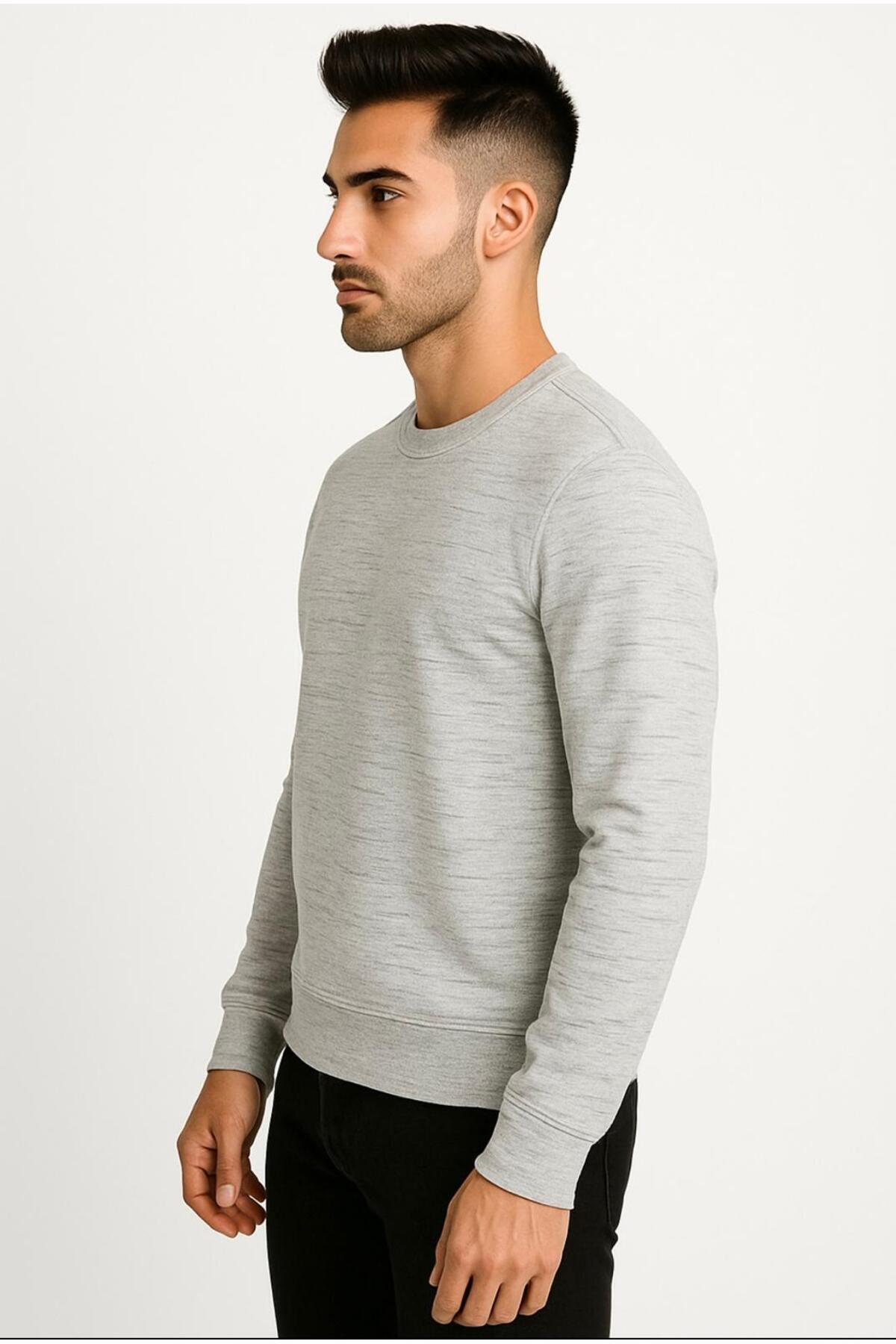 Erkek 2 İplik Sweatshirt-W1083-G1