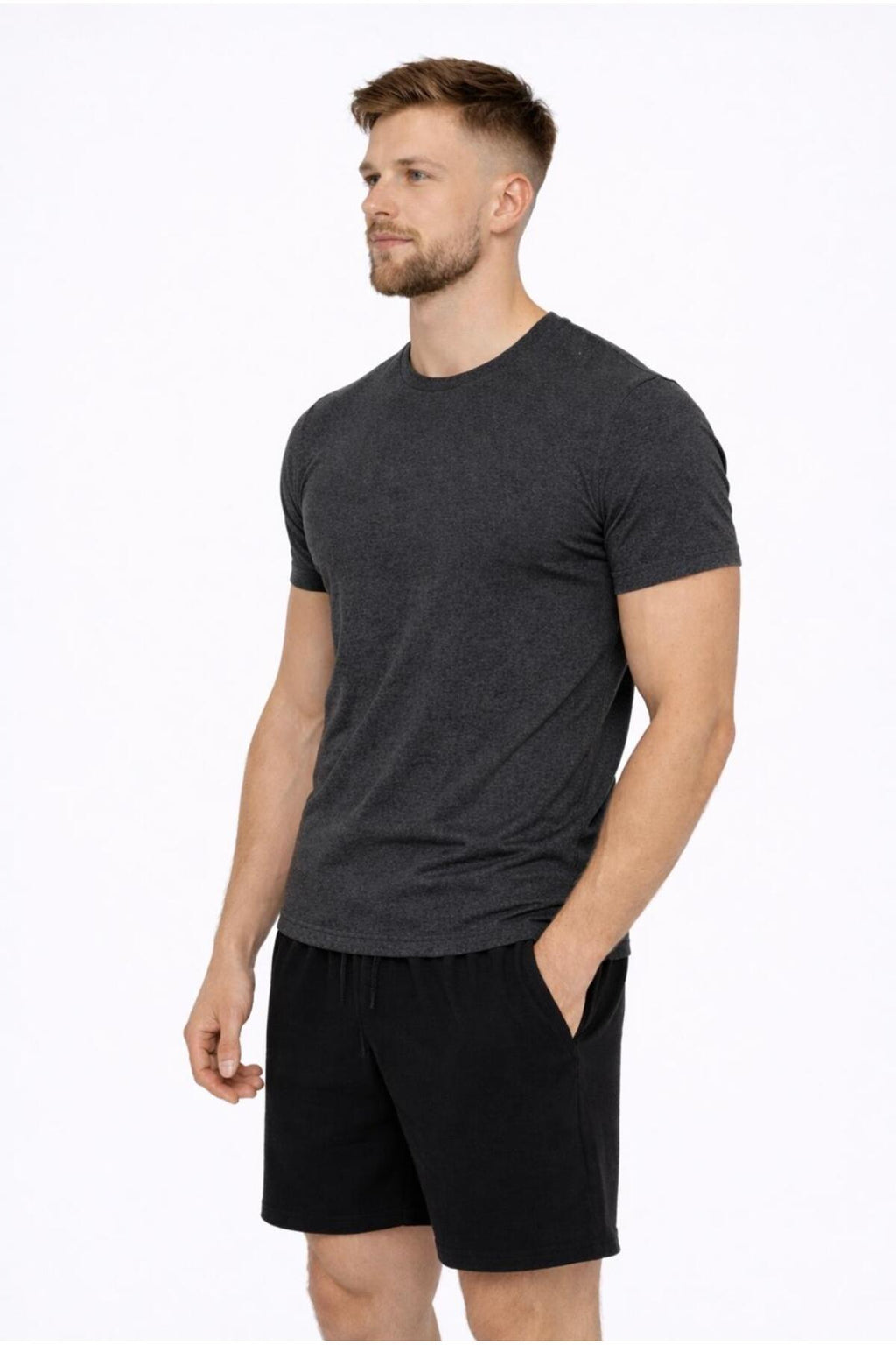Erkek Pamuk Likralı Süprem Kısa Kollu-T-shirt-D230
