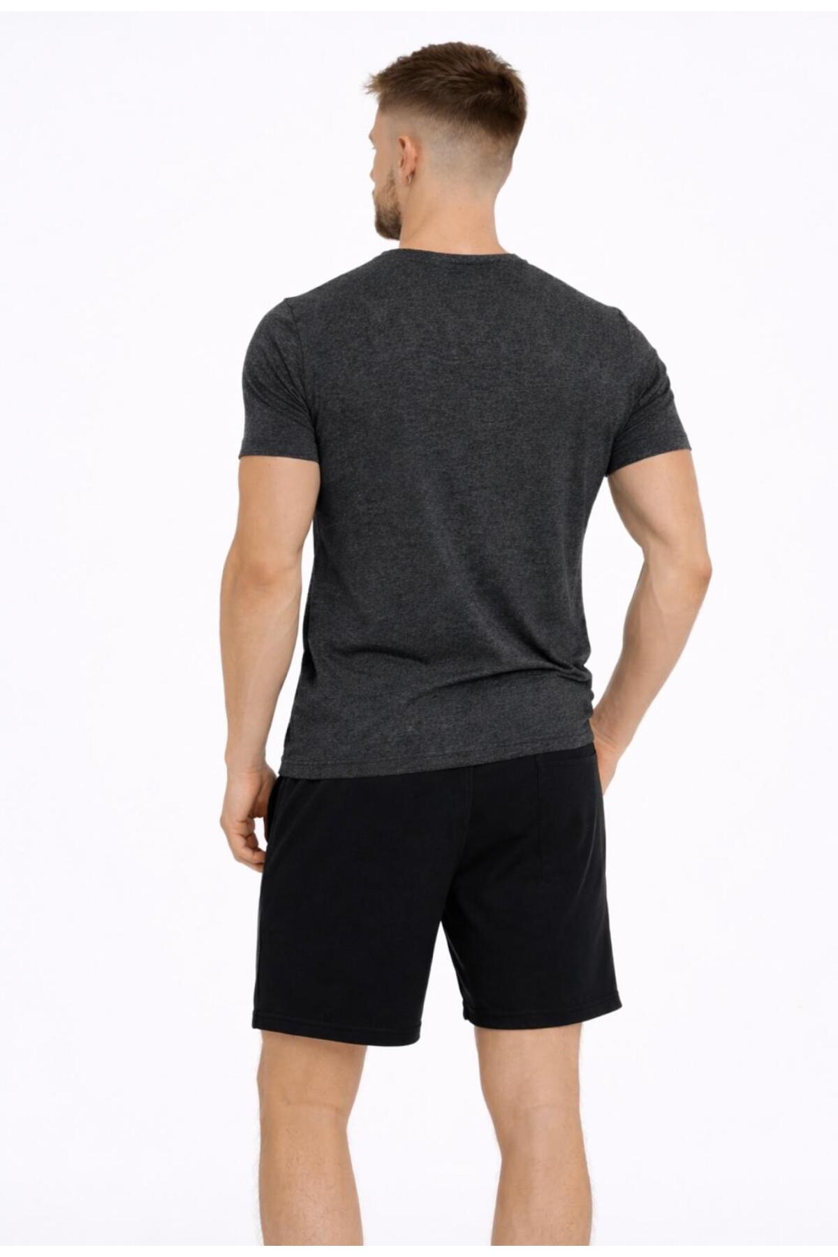 Erkek Pamuk Likralı Süprem Kısa Kollu-T-shirt-D230