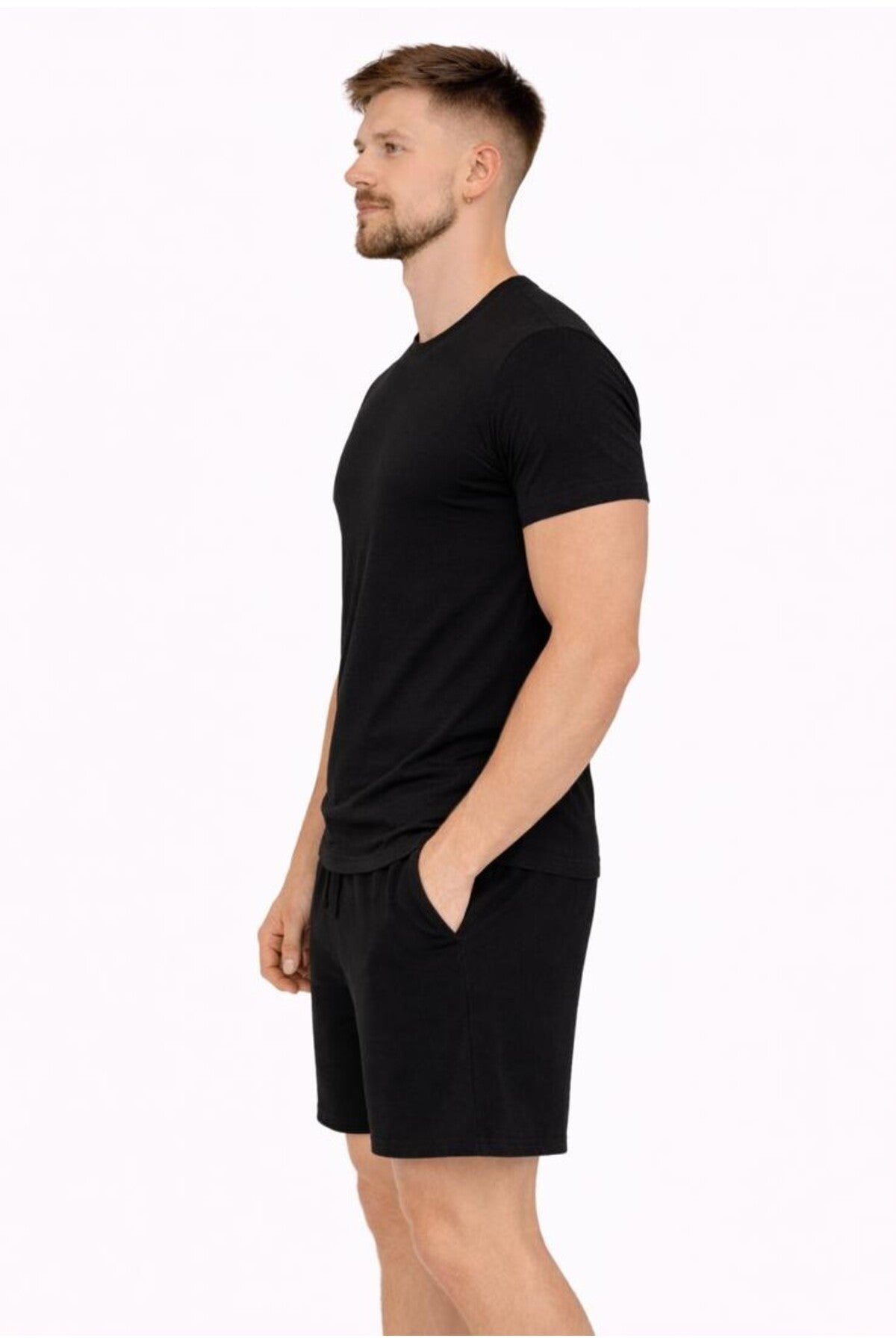 Erkek Pamuk Likralı Süprem Kısa Kollu-T-shirt-D230