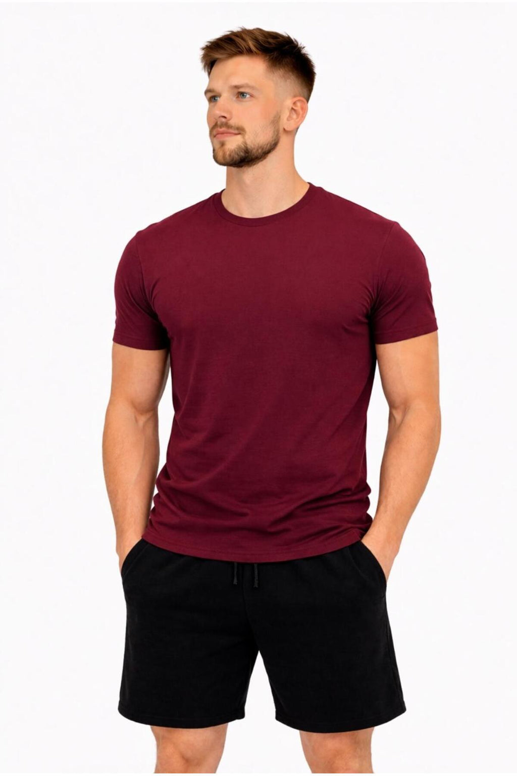 Erkek Pamuk Likralı Süprem Kısa Kollu-T-shirt-D230