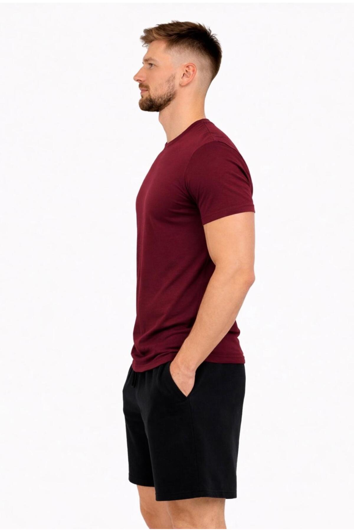 Erkek Pamuk Likralı Süprem Kısa Kollu-T-shirt-D230