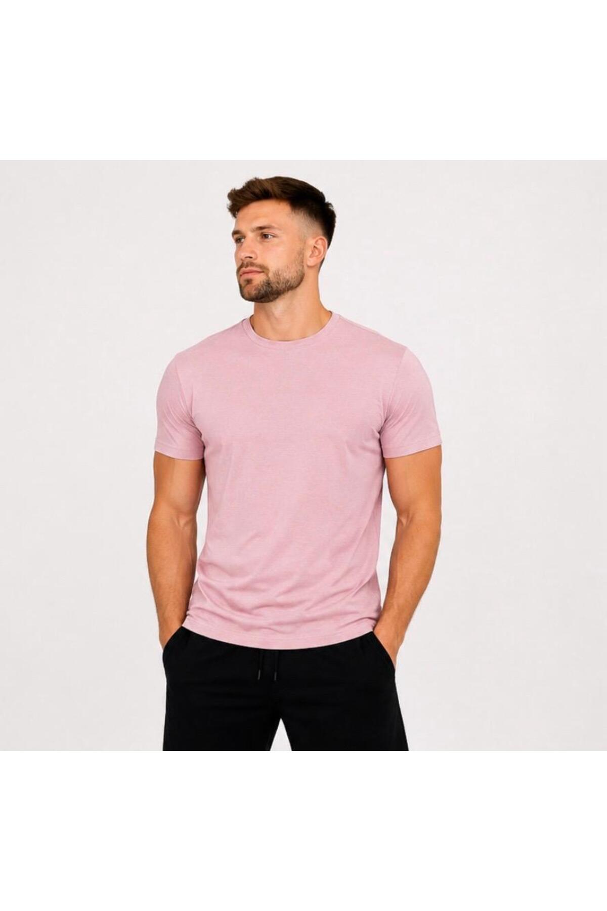 Erkek Pamuk Likralı Süprem Kısa Kollu-T-shirt-D230