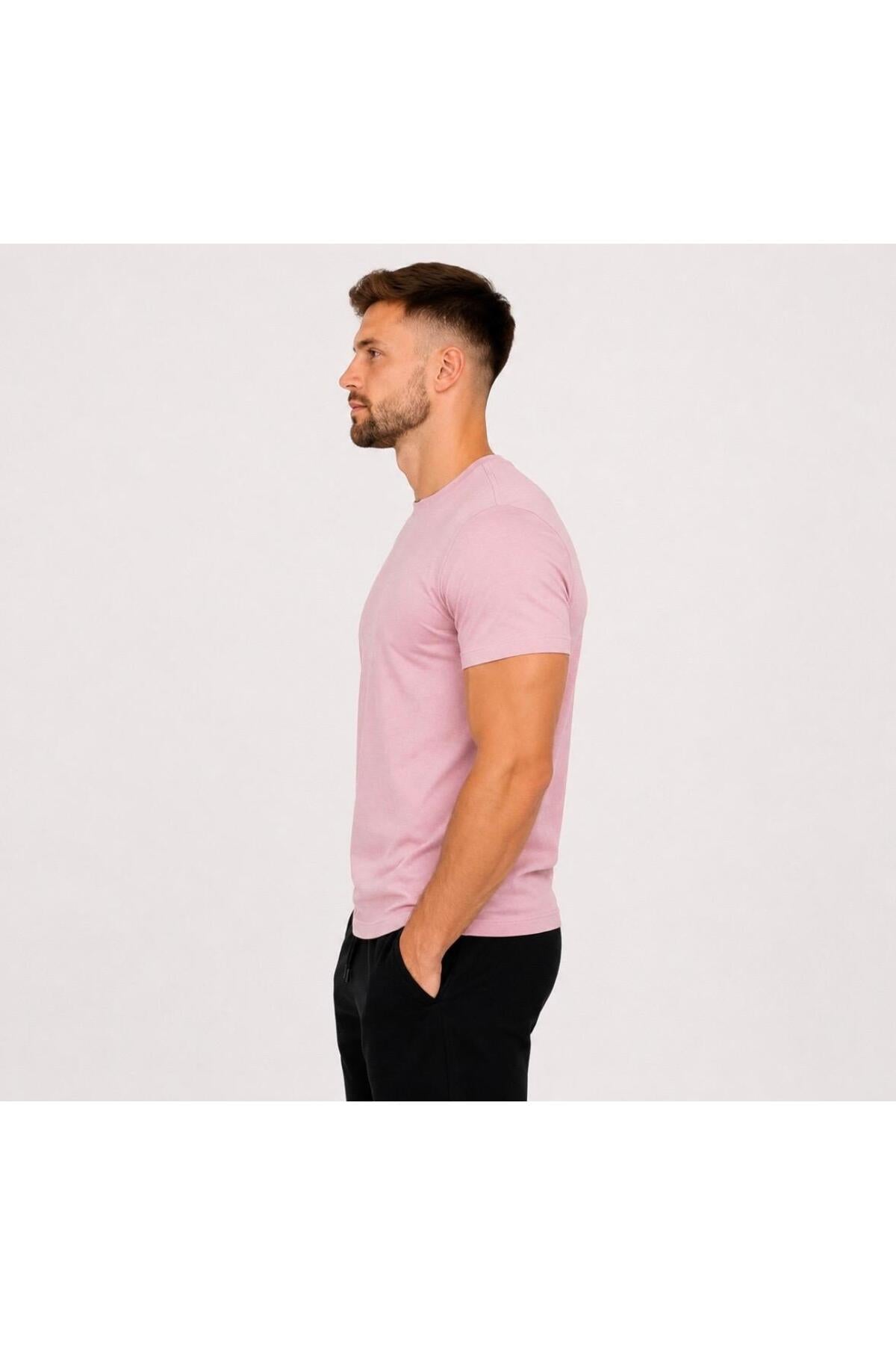 Erkek Pamuk Likralı Süprem Kısa Kollu-T-shirt-D230