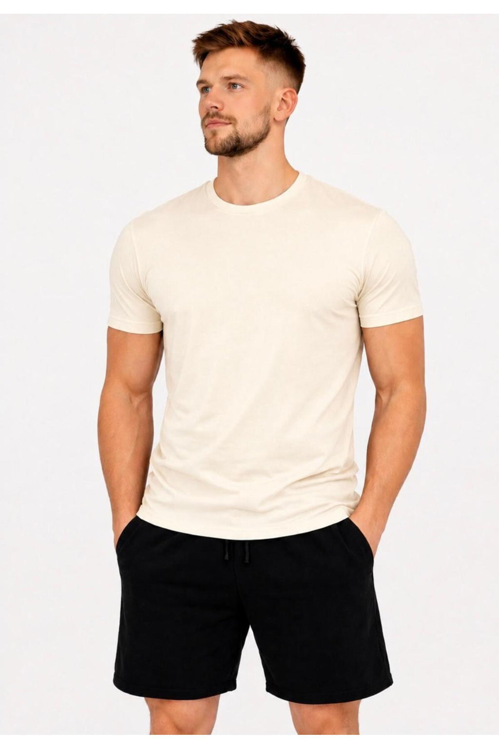 Erkek Pamuk Likralı Süprem Kısa Kollu-T-shirt-D230