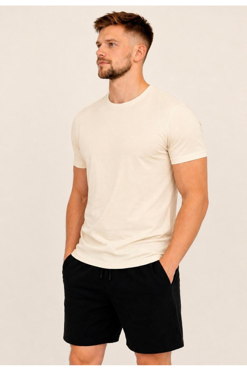 Erkek Pamuk Likralı Süprem Kısa Kollu-T-shirt-D230