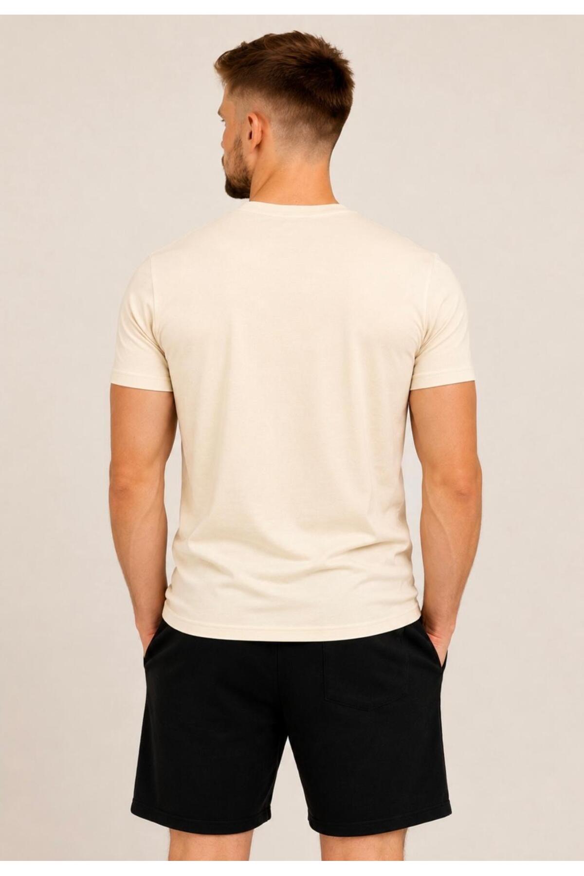 Erkek Pamuk Likralı Süprem Kısa Kollu-T-shirt-D230