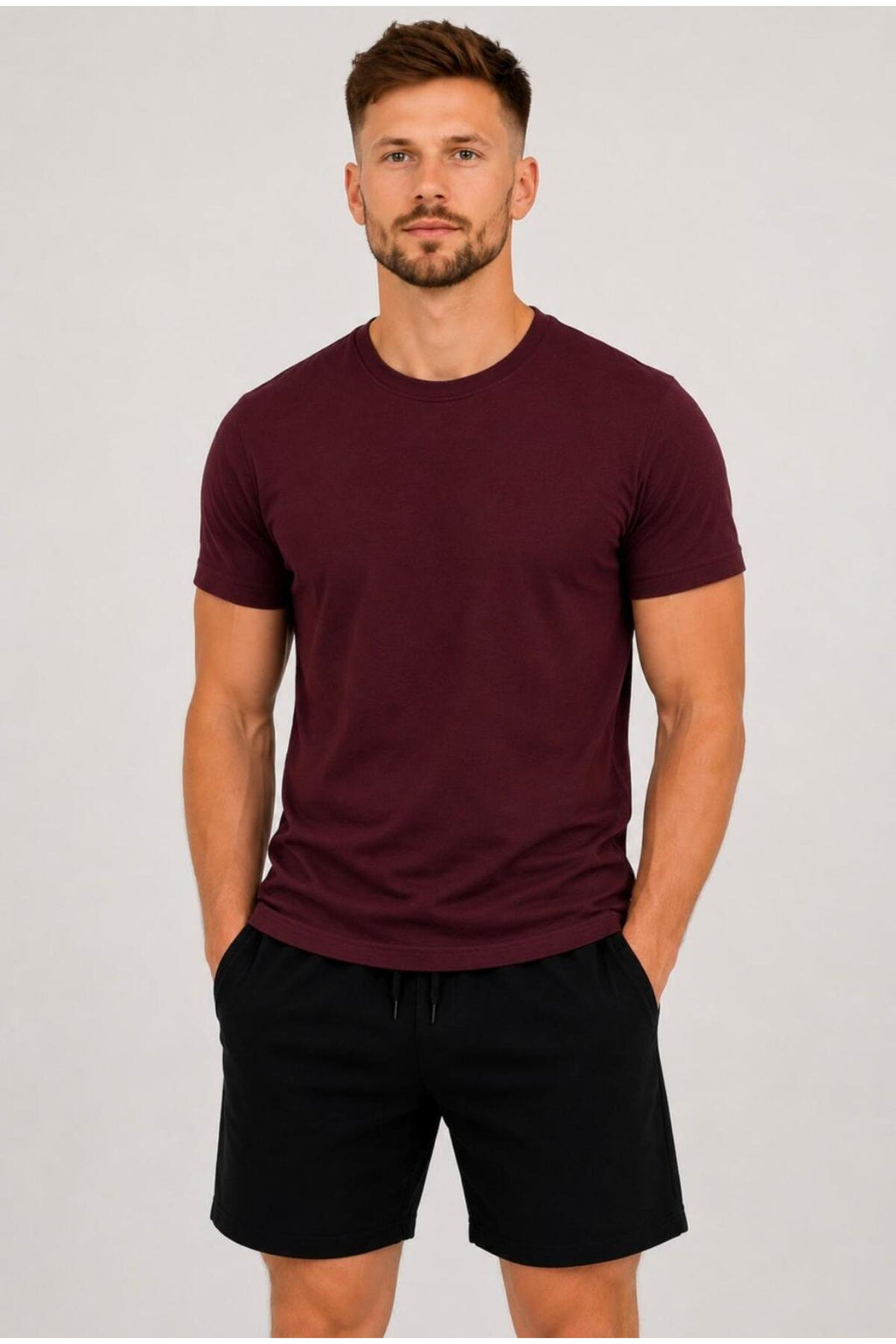 Erkek Pamuk Likralı Süprem Kısa Kollu-T-shirt-D230