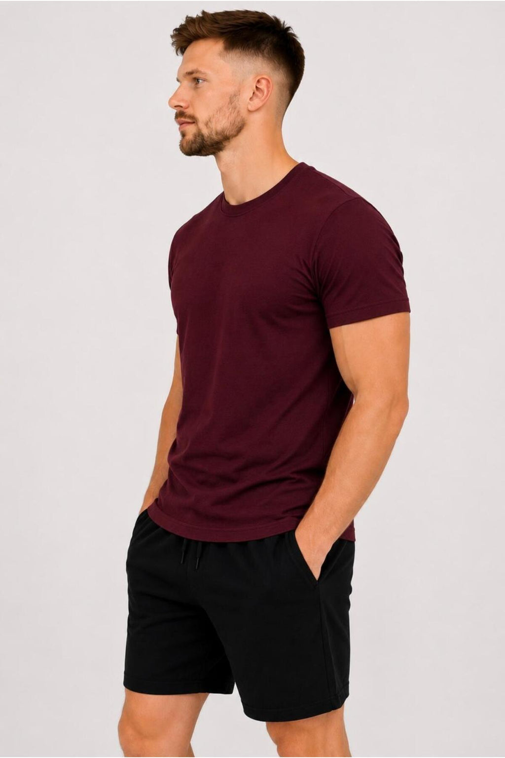 Erkek Pamuk Likralı Süprem Kısa Kollu-T-shirt-D230