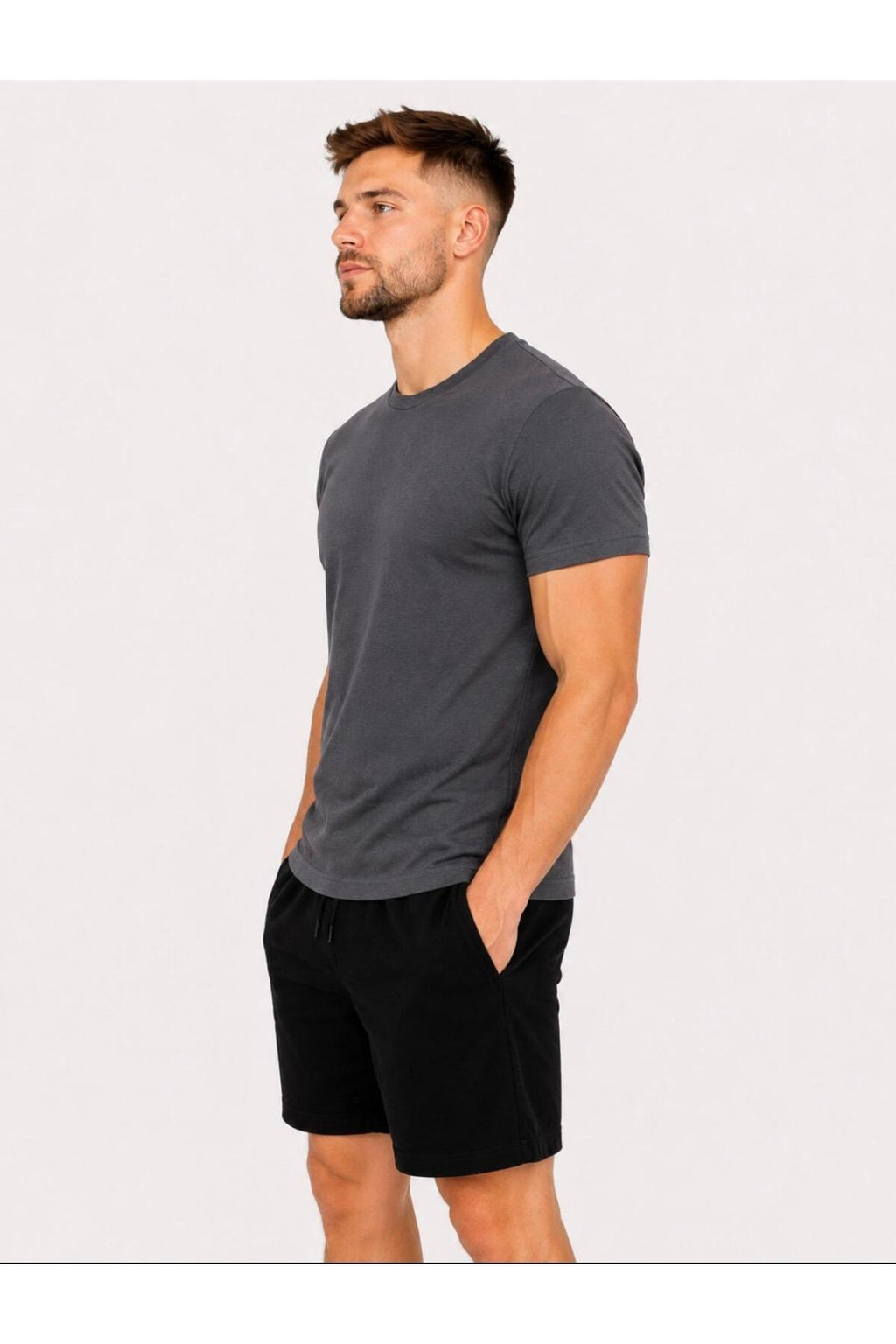 Erkek Pamuk Likralı Süprem Kısa Kollu-T-shirt-D230
