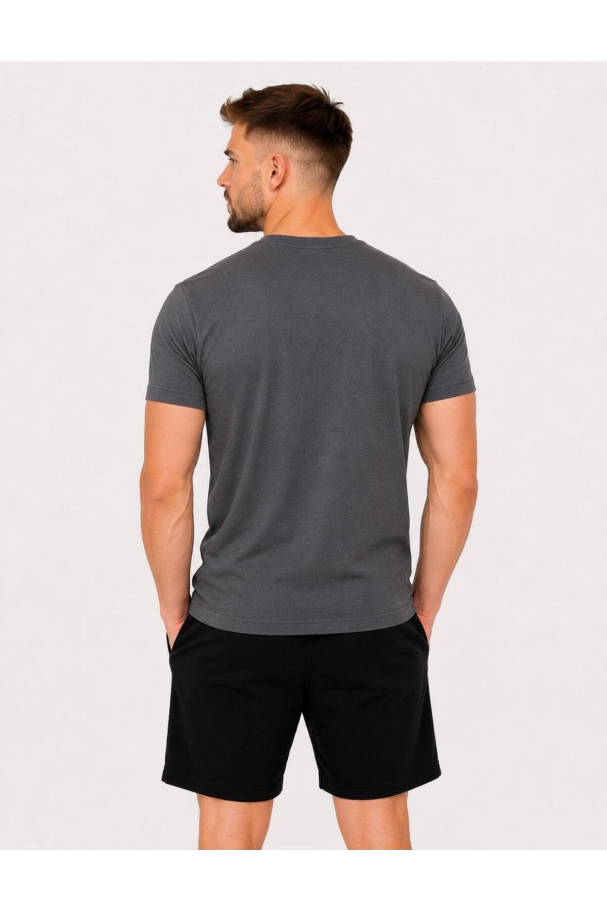 Erkek Pamuk Likralı Süprem Kısa Kollu-T-shirt-D230