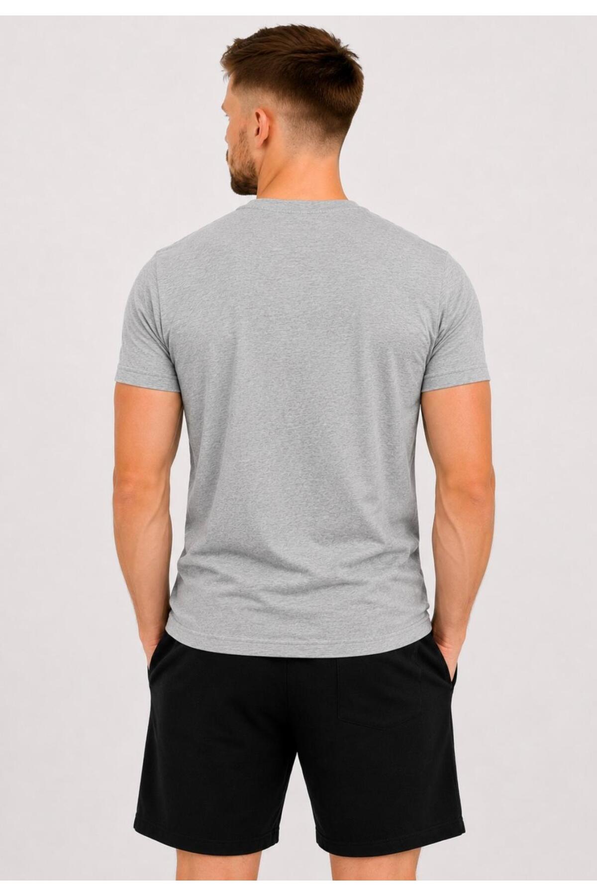 Erkek Pamuk Likralı Süprem Kısa Kollu-T-shirt-D230