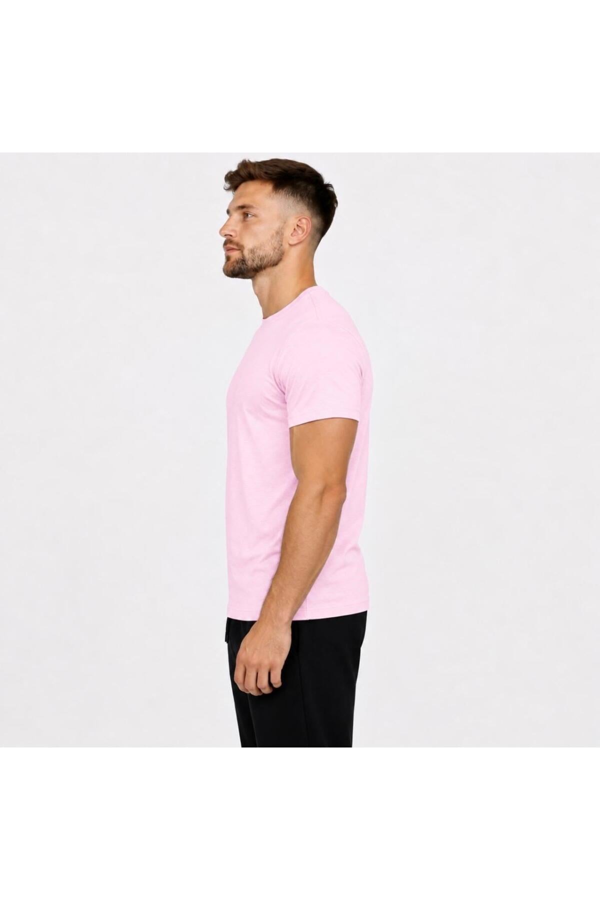Erkek Pamuk Likralı Süprem Kısa Kollu-T-shirt-D230