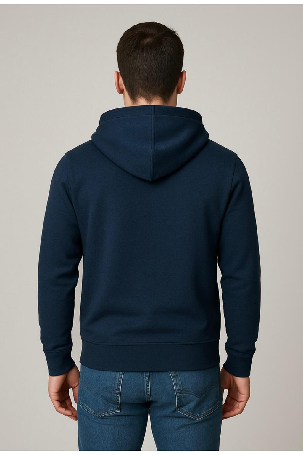 Erkek 2 İplik Fermuarlı Kapüşonlu Sweatshirt-W1084