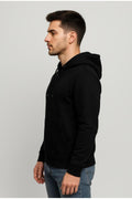 Erkek 2 İplik Fermuarlı Kapüşonlu Sweatshirt-W1084