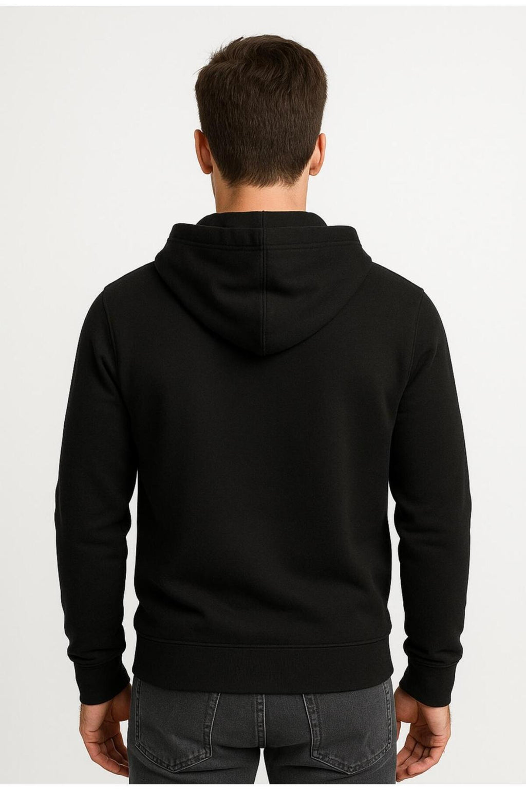 Erkek 2 İplik Fermuarlı Kapüşonlu Sweatshirt-W1084