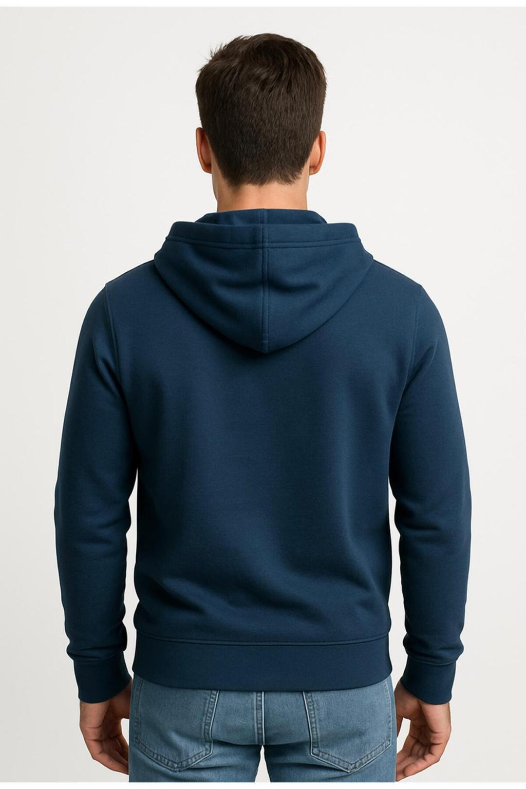 Erkek 2 İplik Fermuarlı Kapüşonlu Sweatshirt-W1084