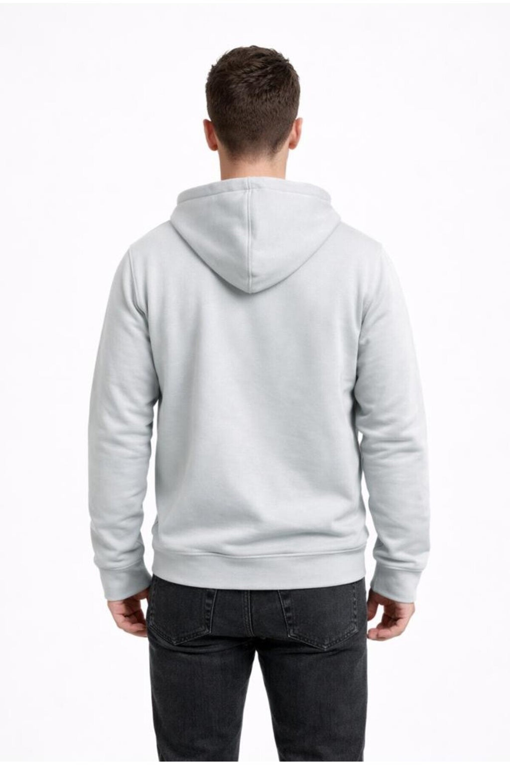 Erkek 2 İplik Fermuarlı Kapüşonlu Sweatshirt-W1084