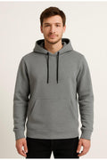 Erkek 3 İplik şardonlu Kapüşonlu Sweatshirt-W1108