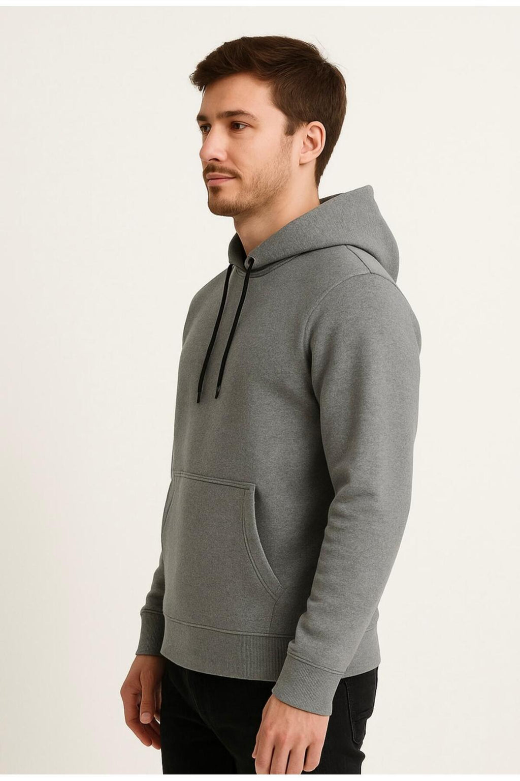 Erkek 3 İplik şardonlu Kapüşonlu Sweatshirt-W1108