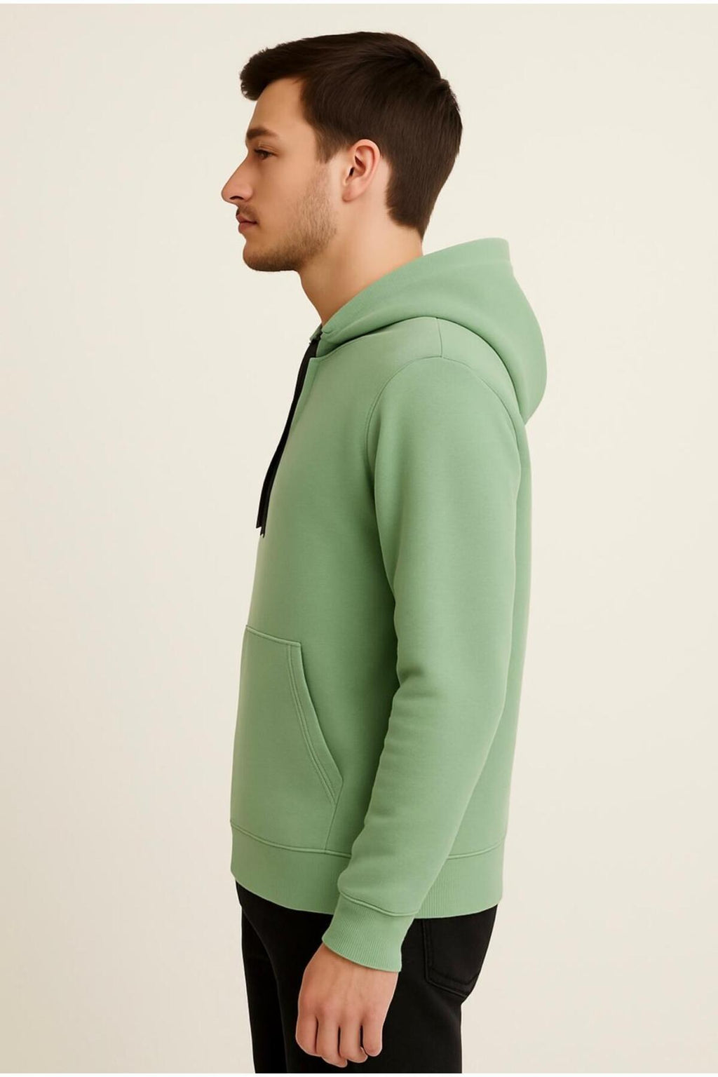 Erkek 3 İplik şardonlu Kapüşonlu Sweatshirt-W1108