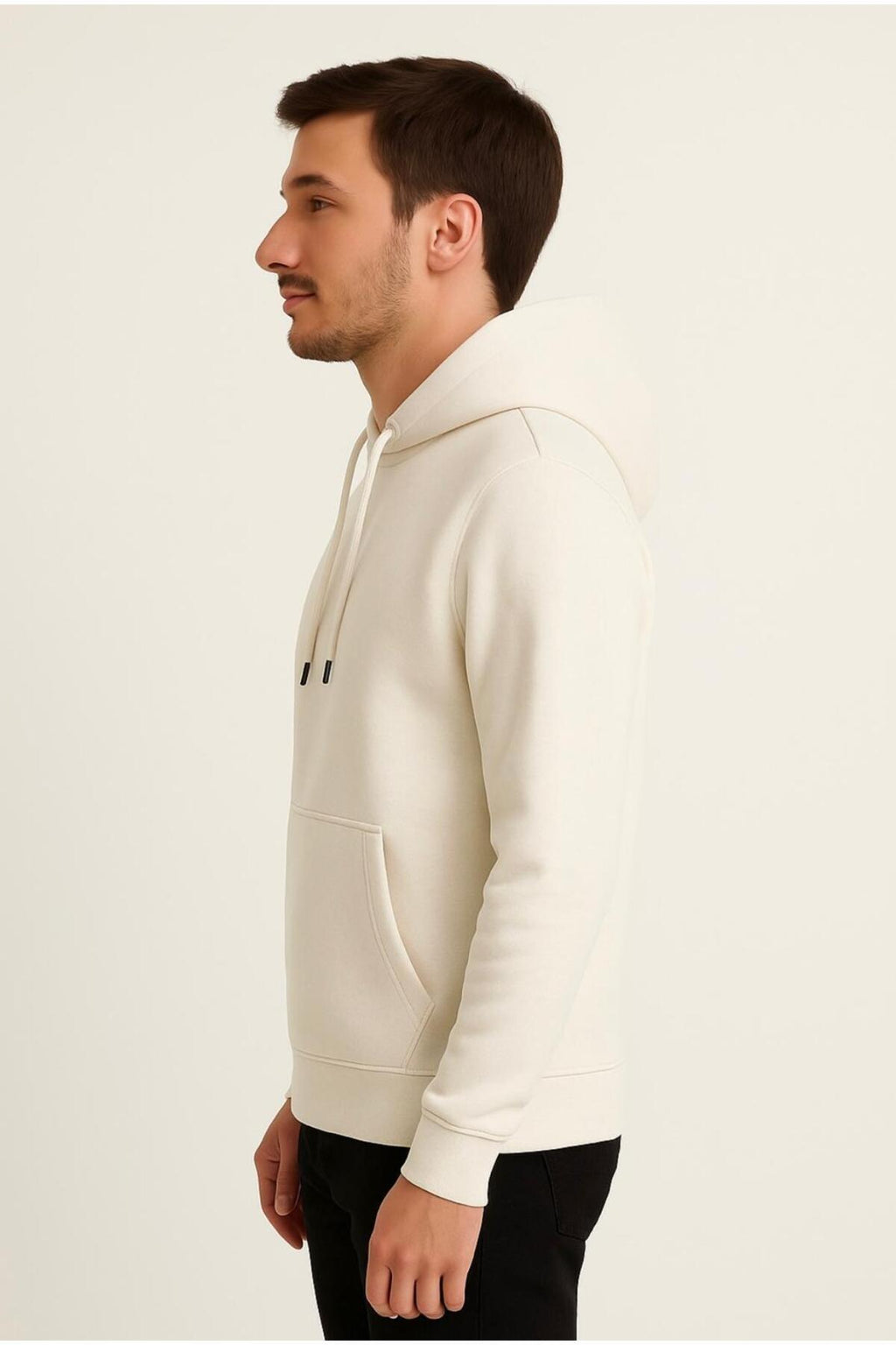 Erkek 3 İplik şardonlu Kapüşonlu Sweatshirt-W1108