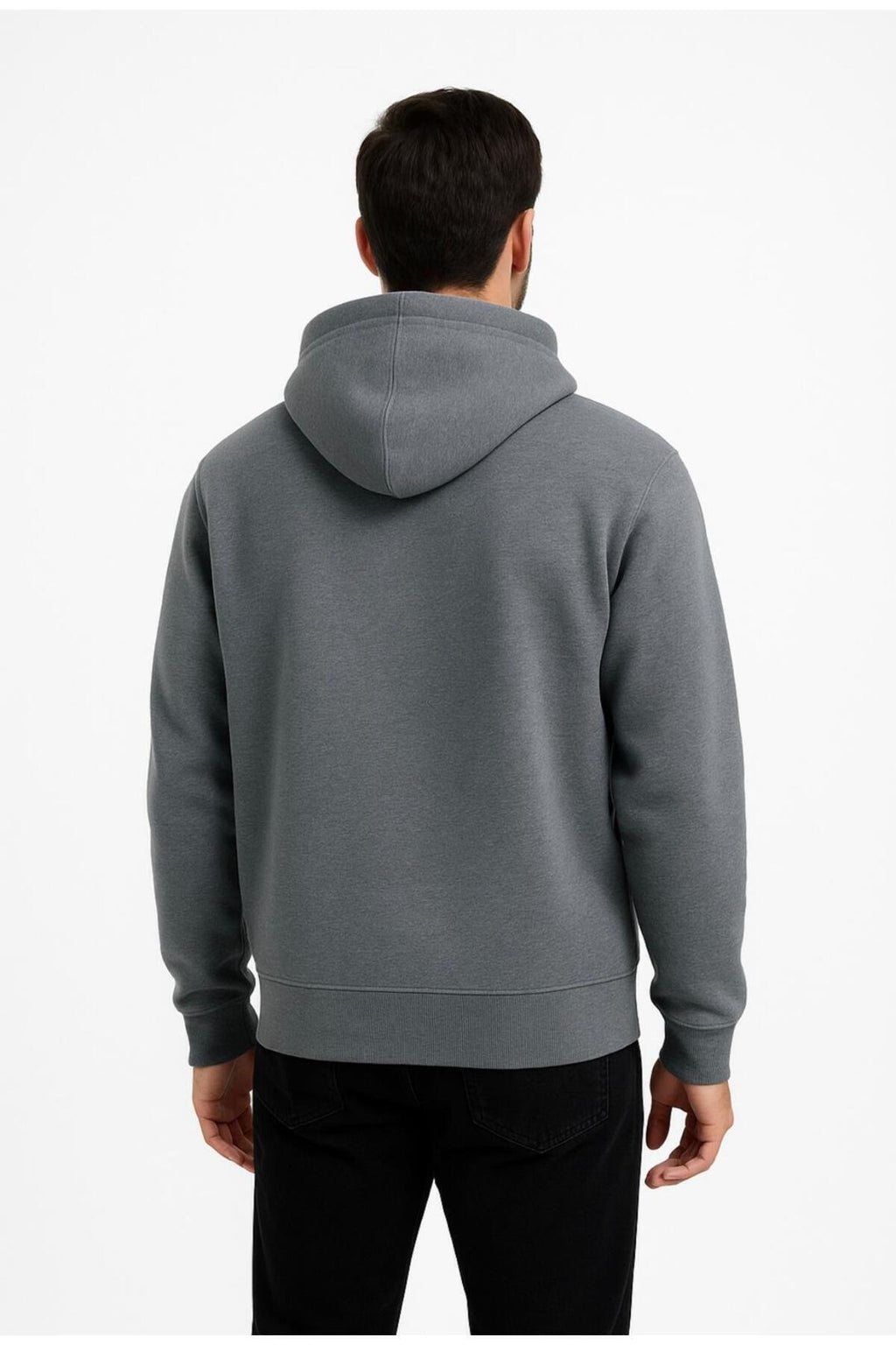 Erkek Fermuarlı Kapüşonlu Sweatshirt 3 İplik Şardonlu-W590