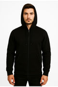 Erkek Fermuarlı Kapüşonlu Sweatshirt 3 İplik Şardonlu-W590