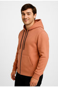 Erkek Fermuarlı Kapüşonlu Sweatshirt 3 İplik Şardonlu-W590