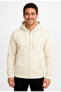 Erkek Fermuarlı Kapüşonlu Sweatshirt 3 İplik Şardonlu-W590