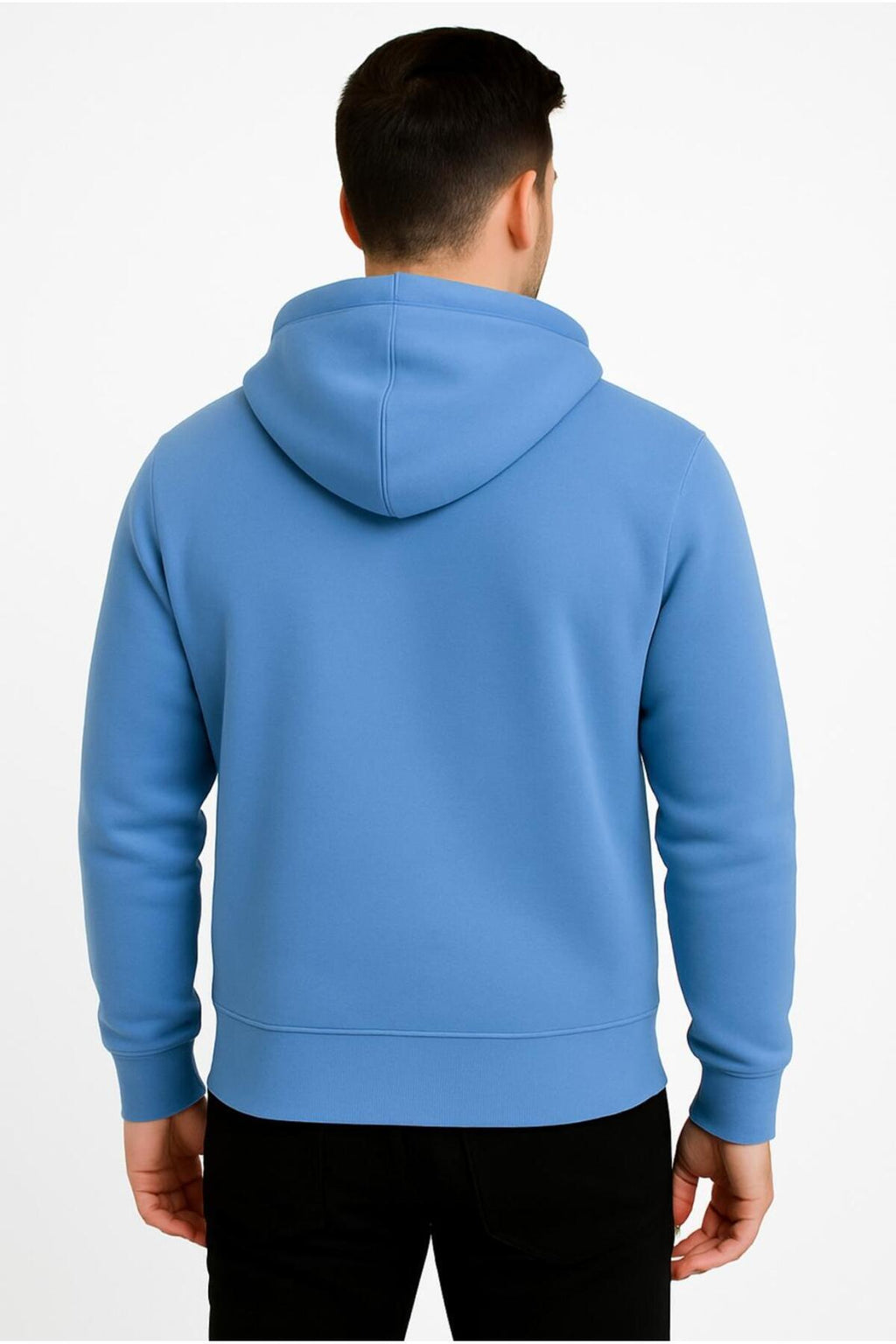 Erkek Fermuarlı Kapüşonlu Sweatshirt 3 İplik Şardonlu-W590-E