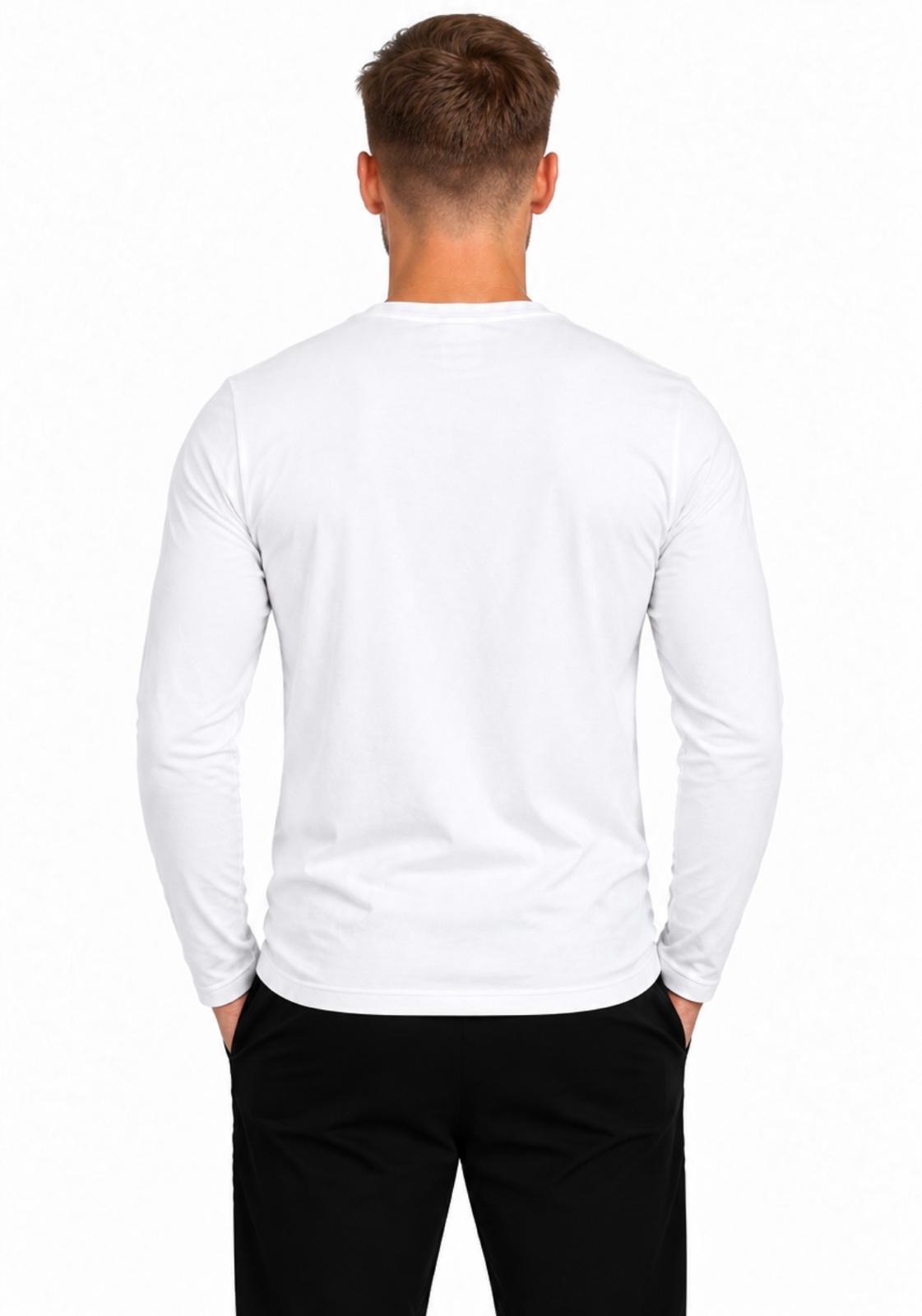 Erkek Pamuklu Bisiklet Yaka Uzun Kollu T-shirt-D4005