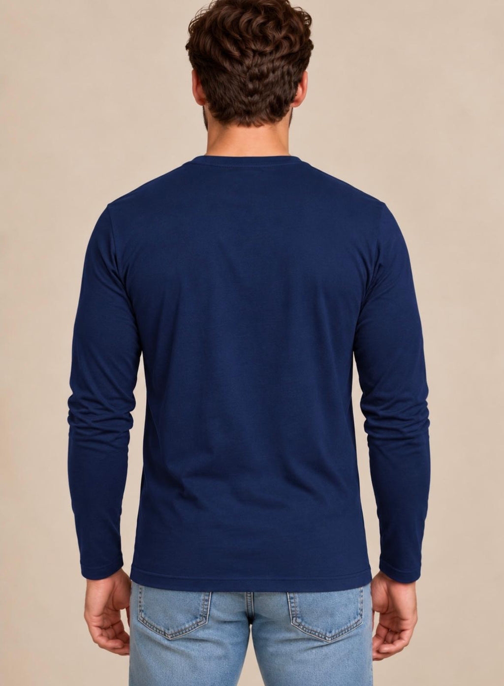 Erkek Pamuklu Likralı Süprem Uzun Kollu T-shirt-D240