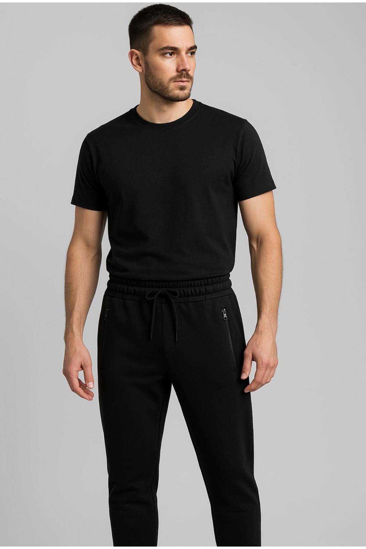 Erkek Fermuar cepli Jogger Eşofman Altı-P2104