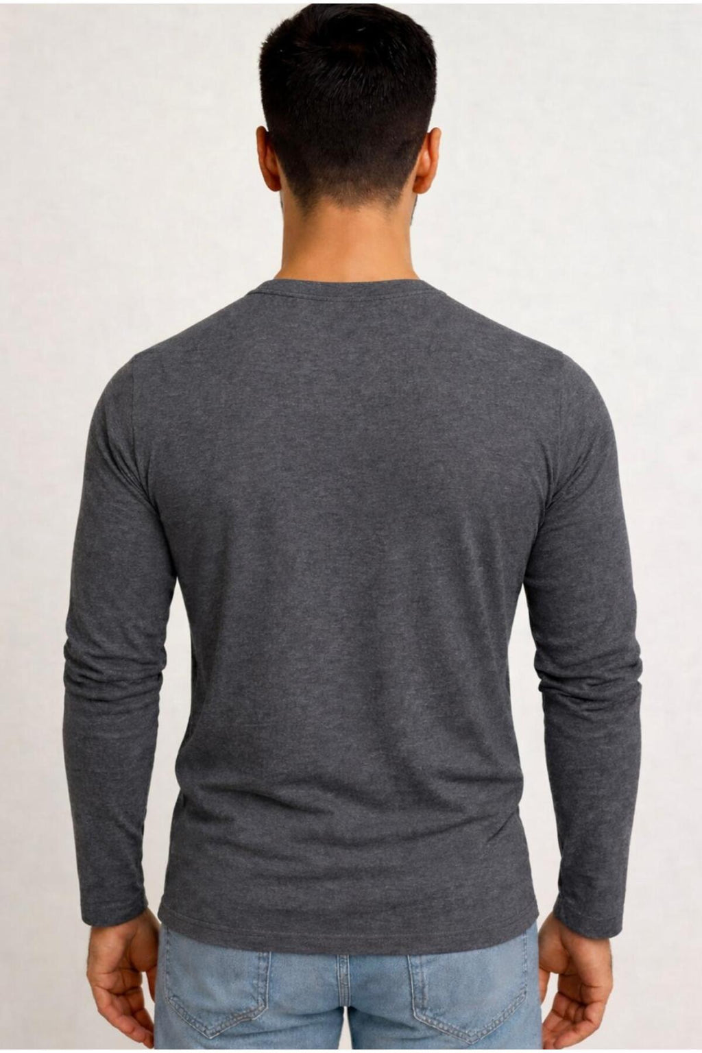 Erkek Pamuklu Likralı Süprem Uzun Kollu T-shirt-D240