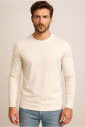 Erkek Pamuklu Likralı Süprem Uzun Kollu T-shirt-D240