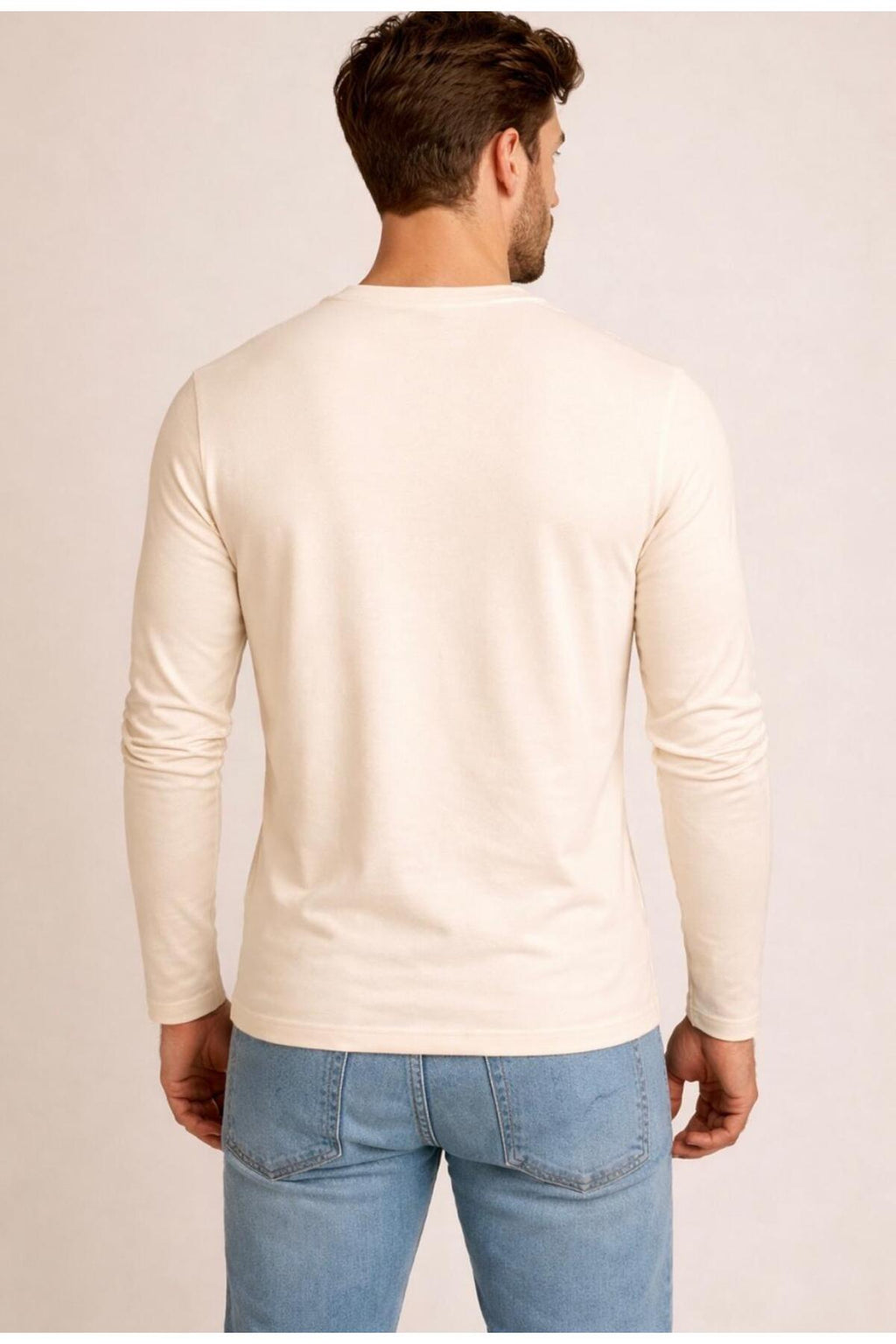 Erkek Pamuklu Likralı Süprem Uzun Kollu T-shirt-D240