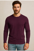 Erkek Pamuklu Likralı Süprem Uzun Kollu T-shirt-D240