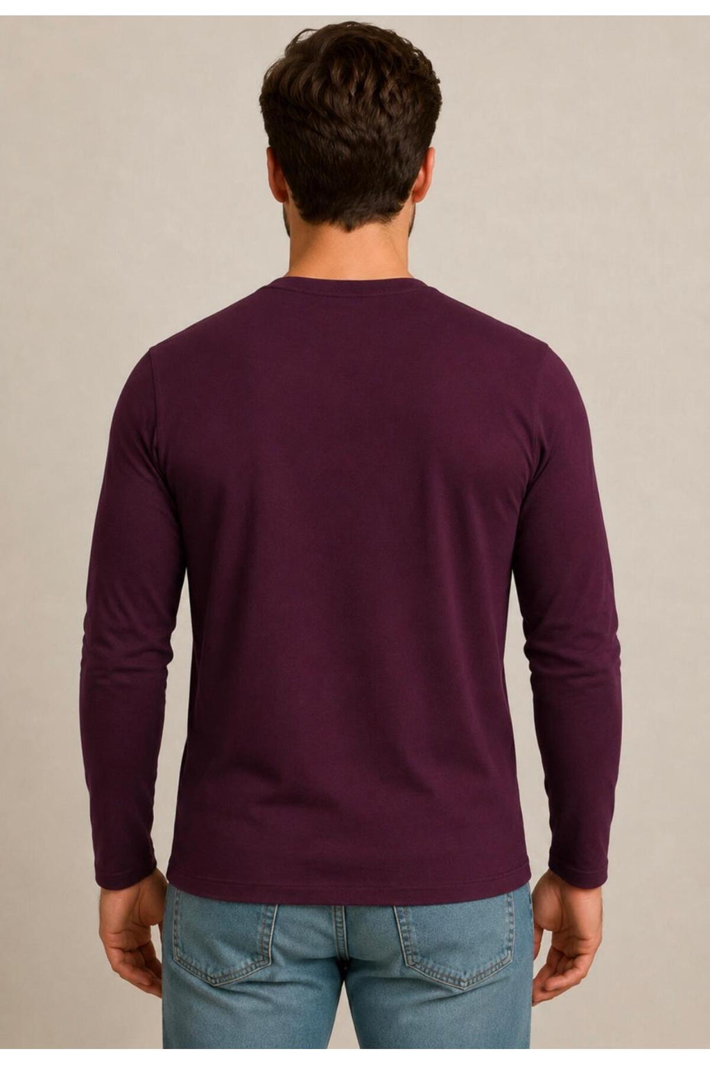Erkek Pamuklu Likralı Süprem Uzun Kollu T-shirt-D240