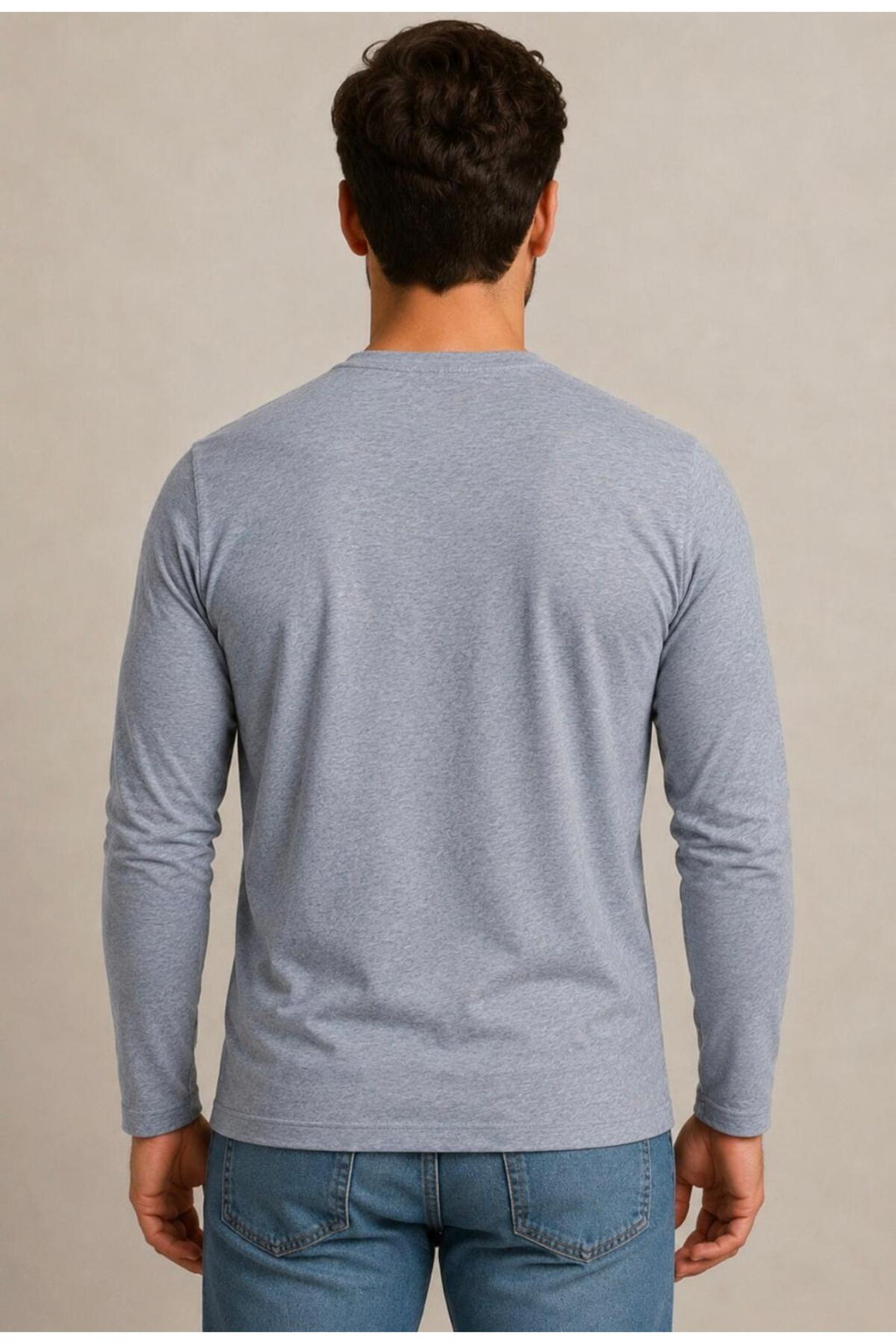 Erkek Pamuklu Likralı Süprem Uzun Kollu T-shirt-D240