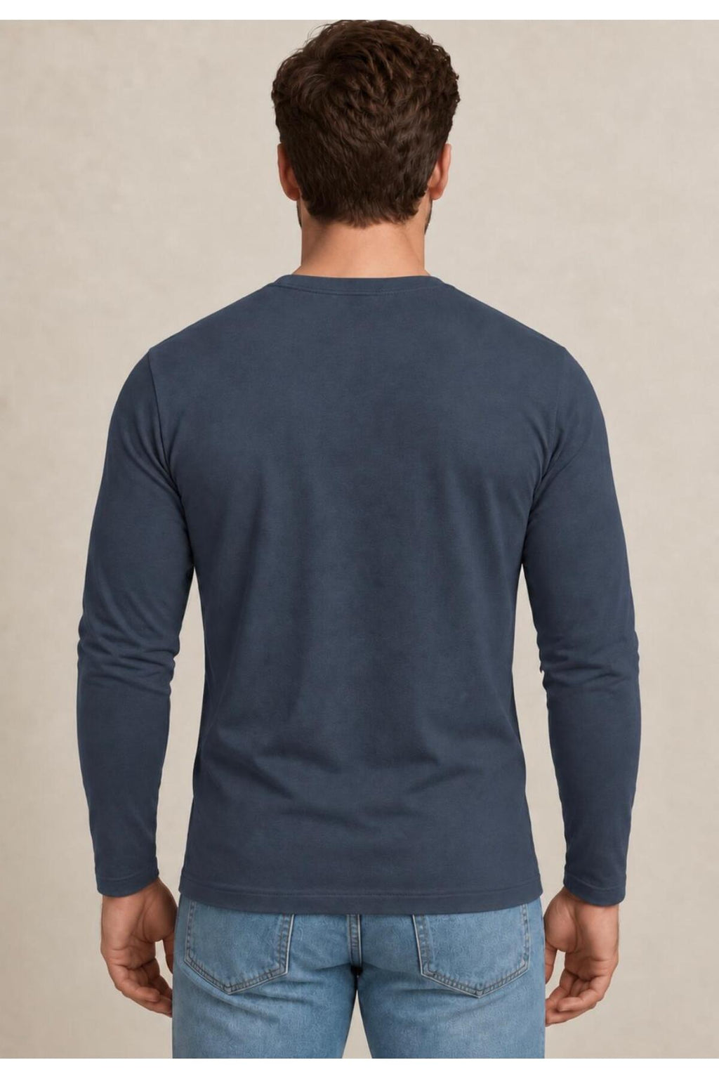 Erkek Pamuklu Likralı Süprem Uzun Kollu T-shirt-D240