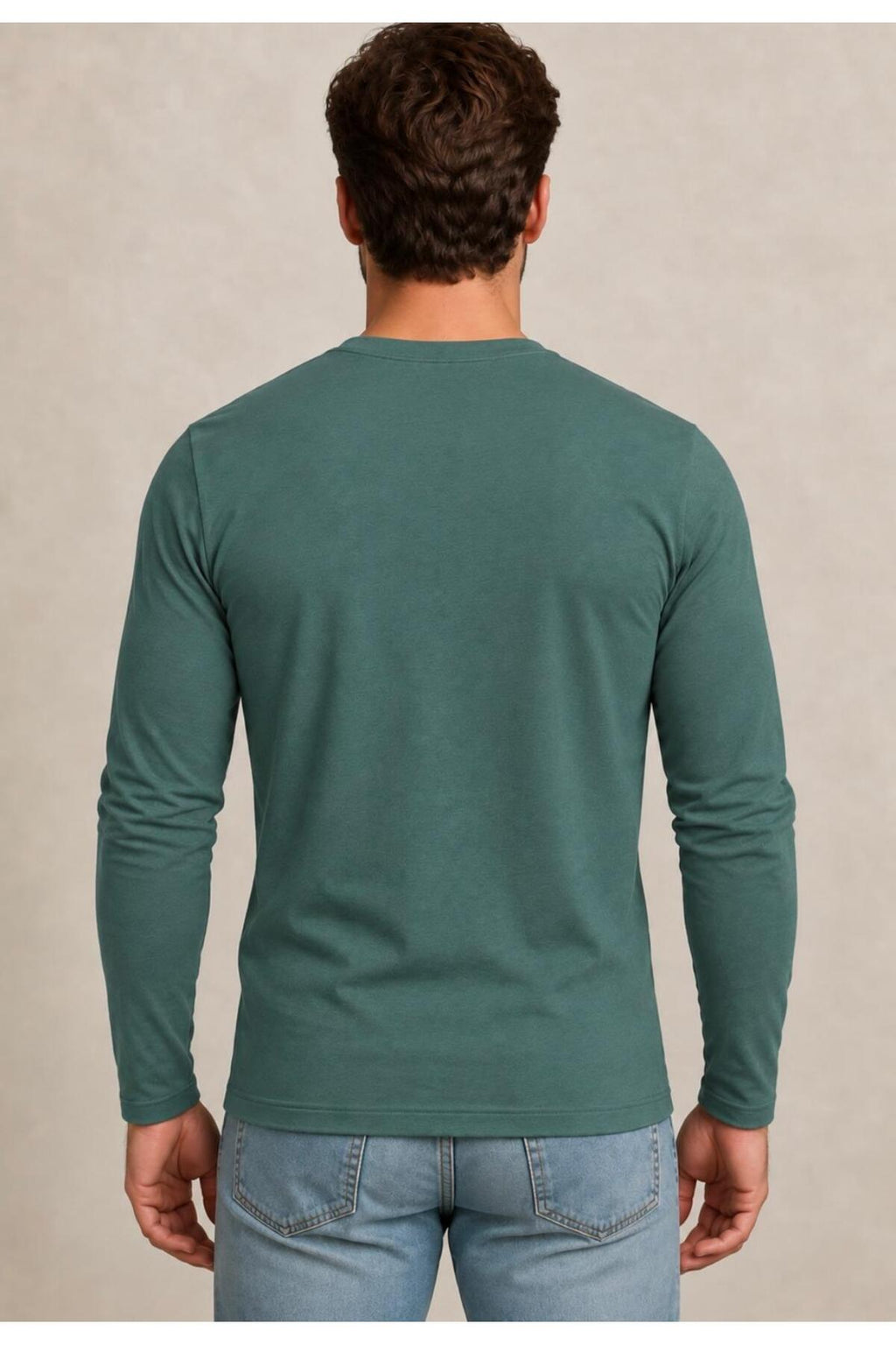 Erkek Pamuklu Likralı Süprem Uzun Kollu T-shirt-D240