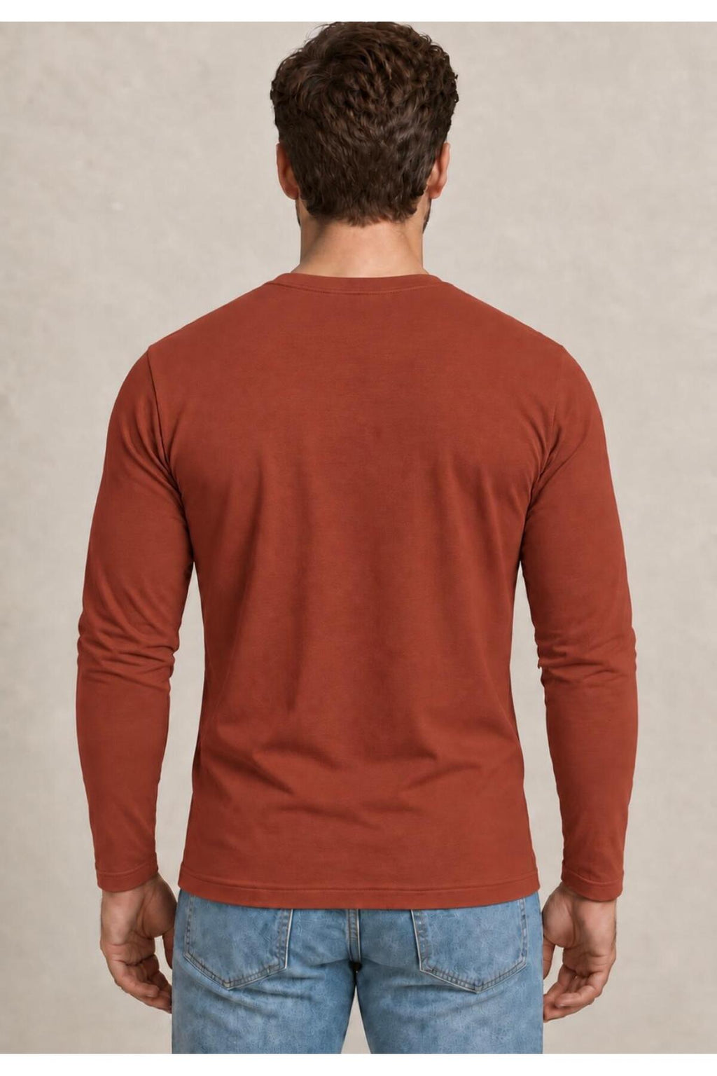 Erkek Pamuklu Likralı Süprem Uzun Kollu T-shirt-D240