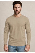 Erkek Pamuklu Likralı Süprem Uzun Kollu T-shirt-D240