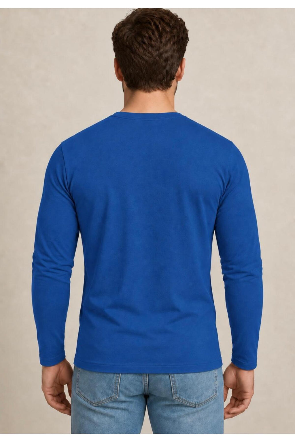 Erkek Pamuklu Likralı Süprem Uzun Kollu T-shirt-D240